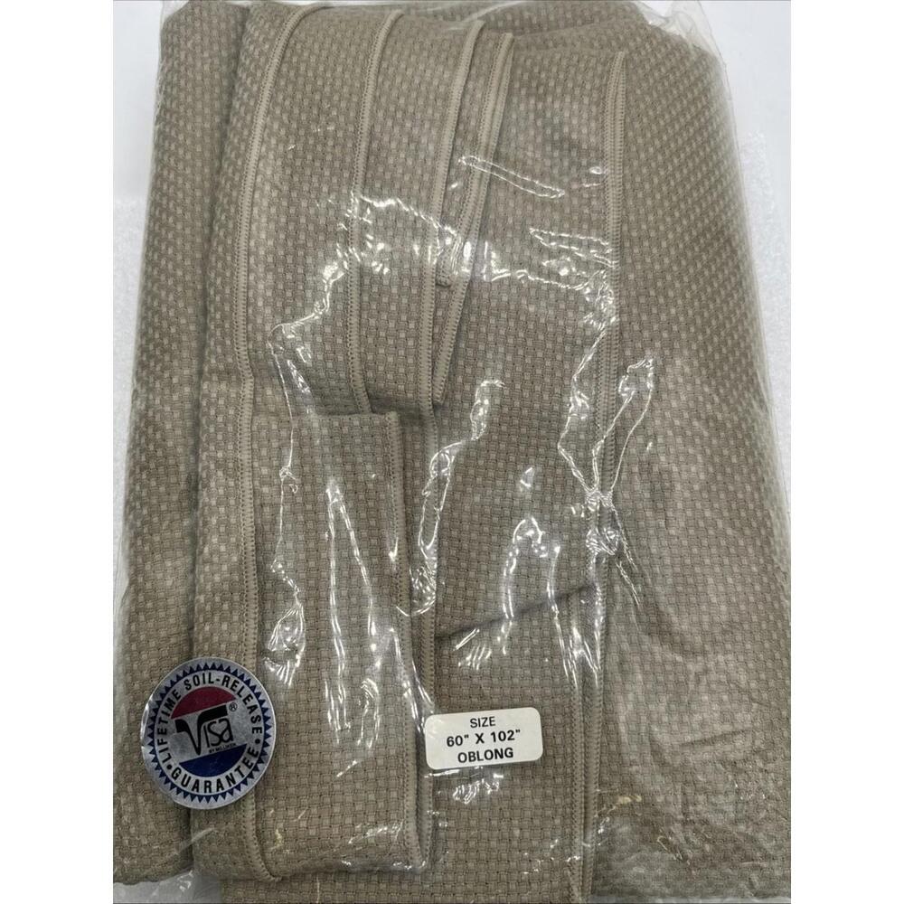 VISA Milliken Signature Table Linens Oblong Table Cloth 60” X 102” Barley Beige